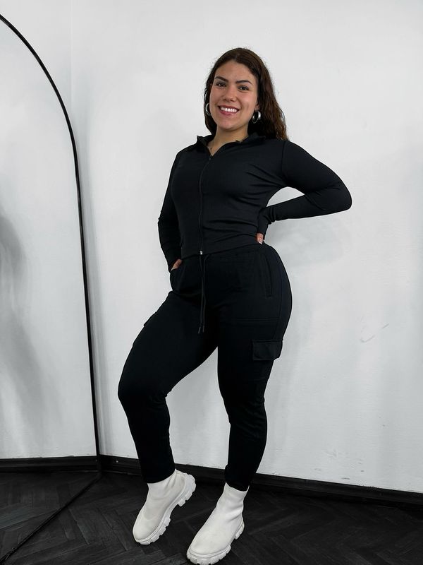 Pantalon cargo babucha afelpado