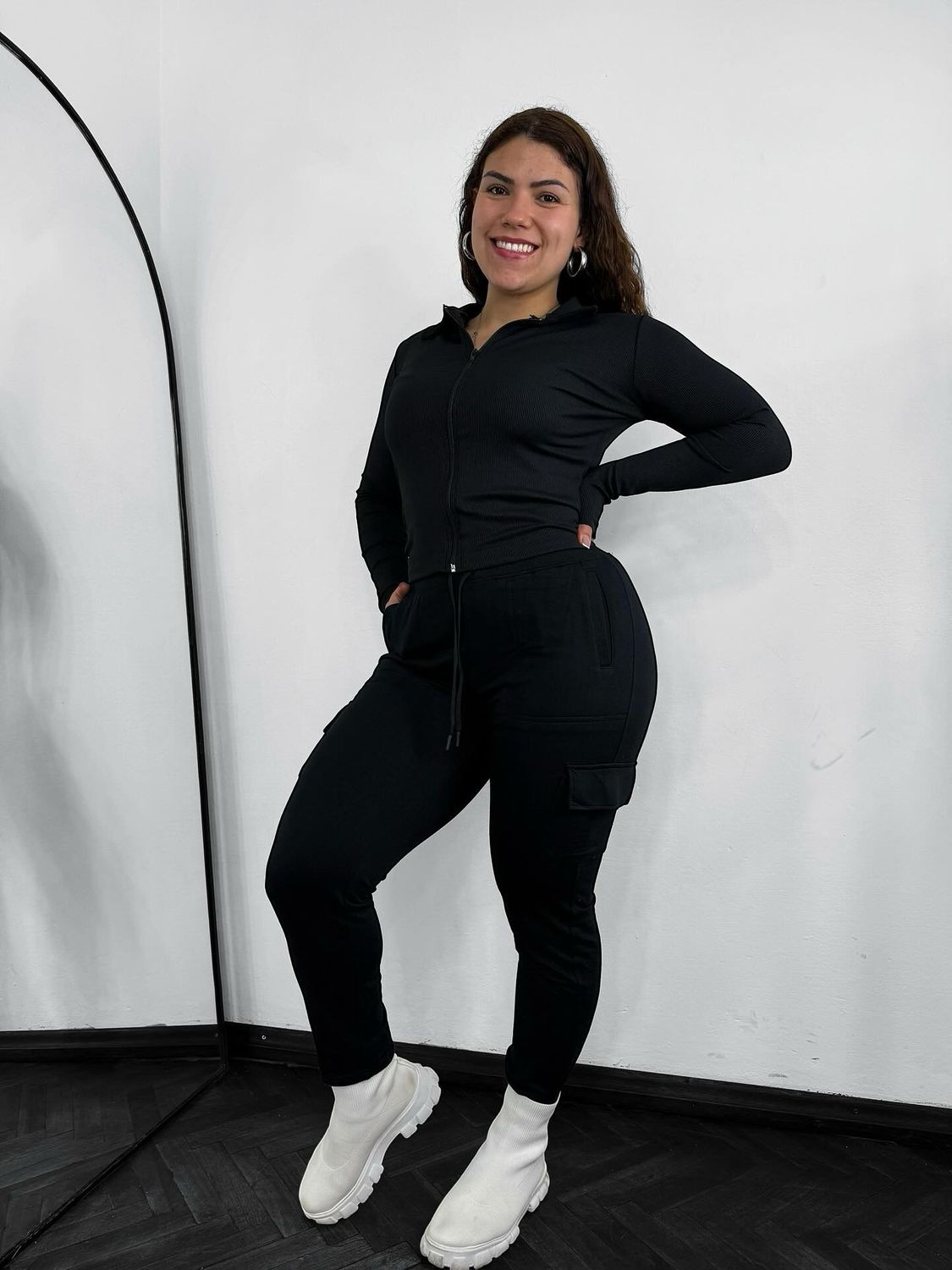 Pantalon cargo babucha afelpado