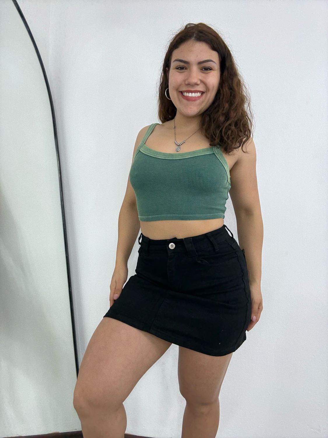 Short pollera de Jean color negro