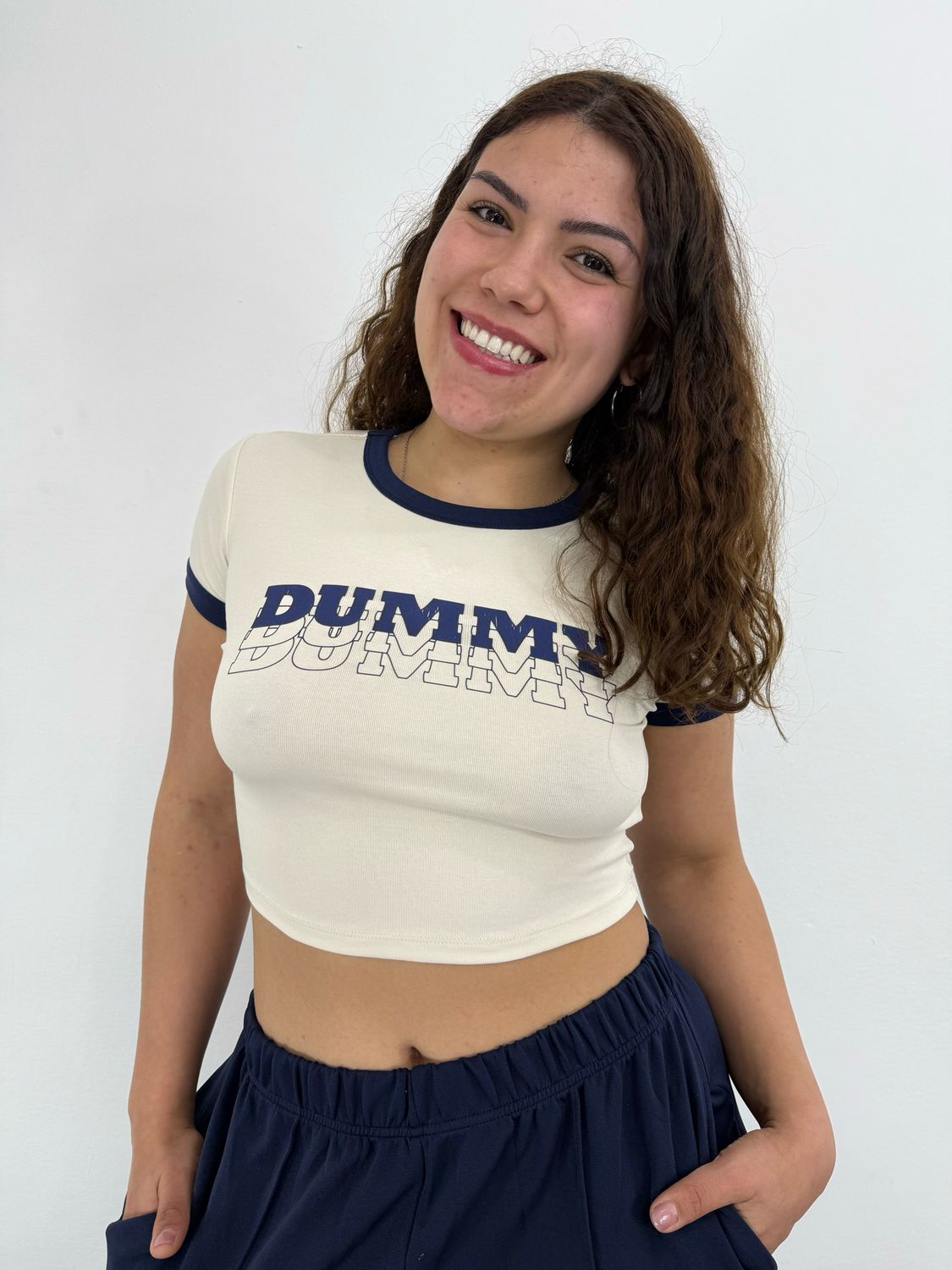 Remera top estampada