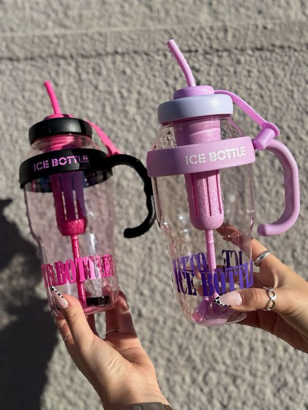 Botella en tendencia con sorbito y filtro  X MAYOR ($190 c/u paquete minimo de 6 unidades)