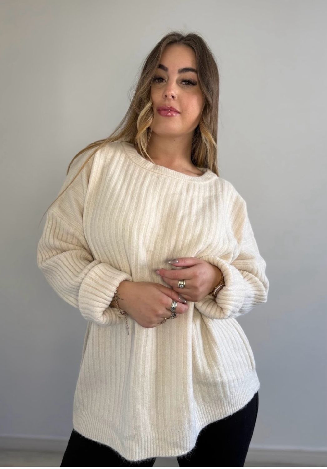 Buzo de Hilo Canalado  OVERSIZE