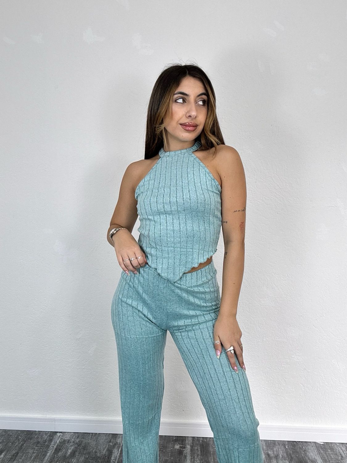 Conjunto Morley de Palazo y Top X MAYOR ($405 c/u paquete minimo de 12 unidades)