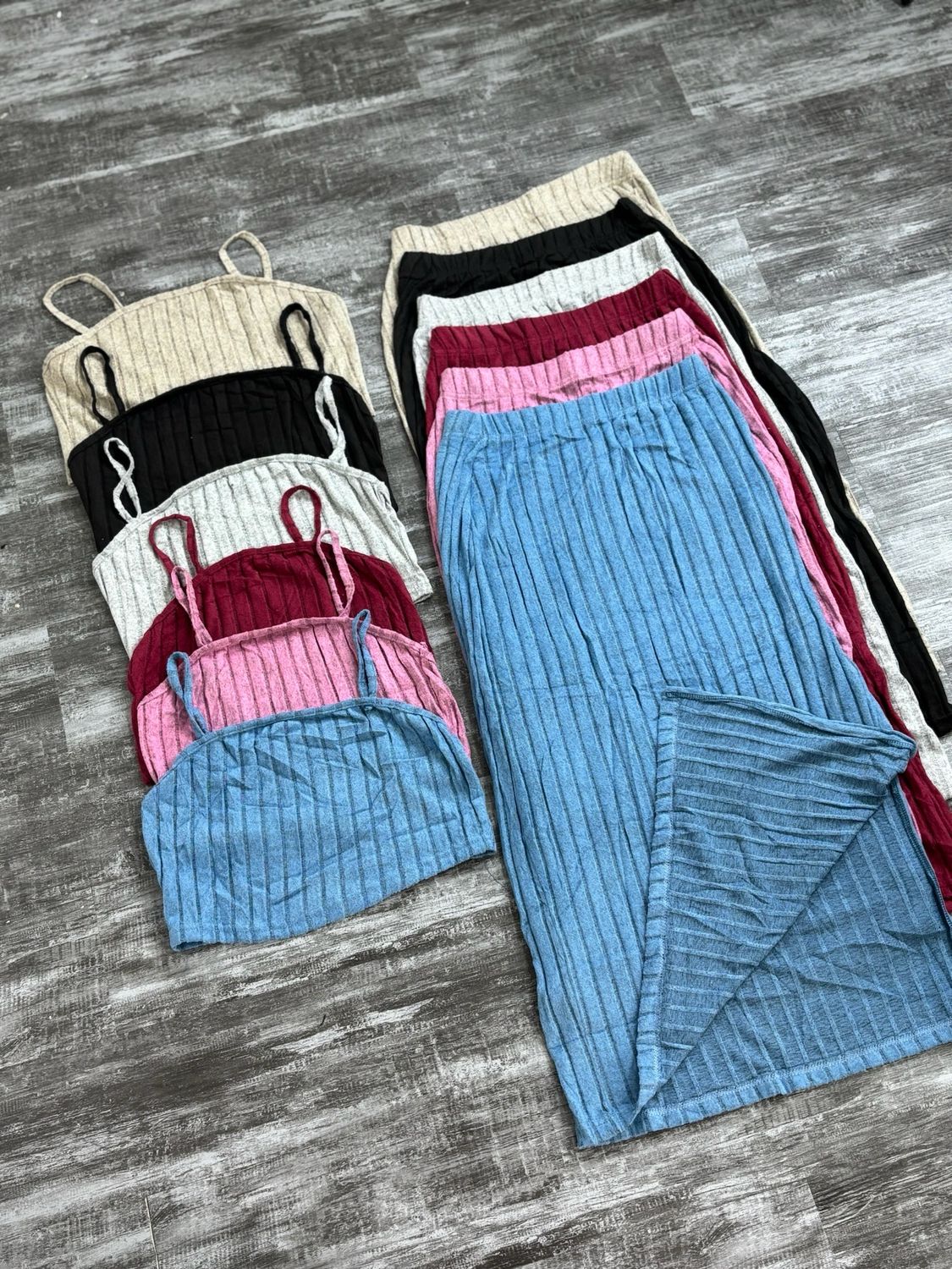 Conjunto Morley de Pollera y Top X MAYOR($405 c/u paquete minimo de 12 unidades)