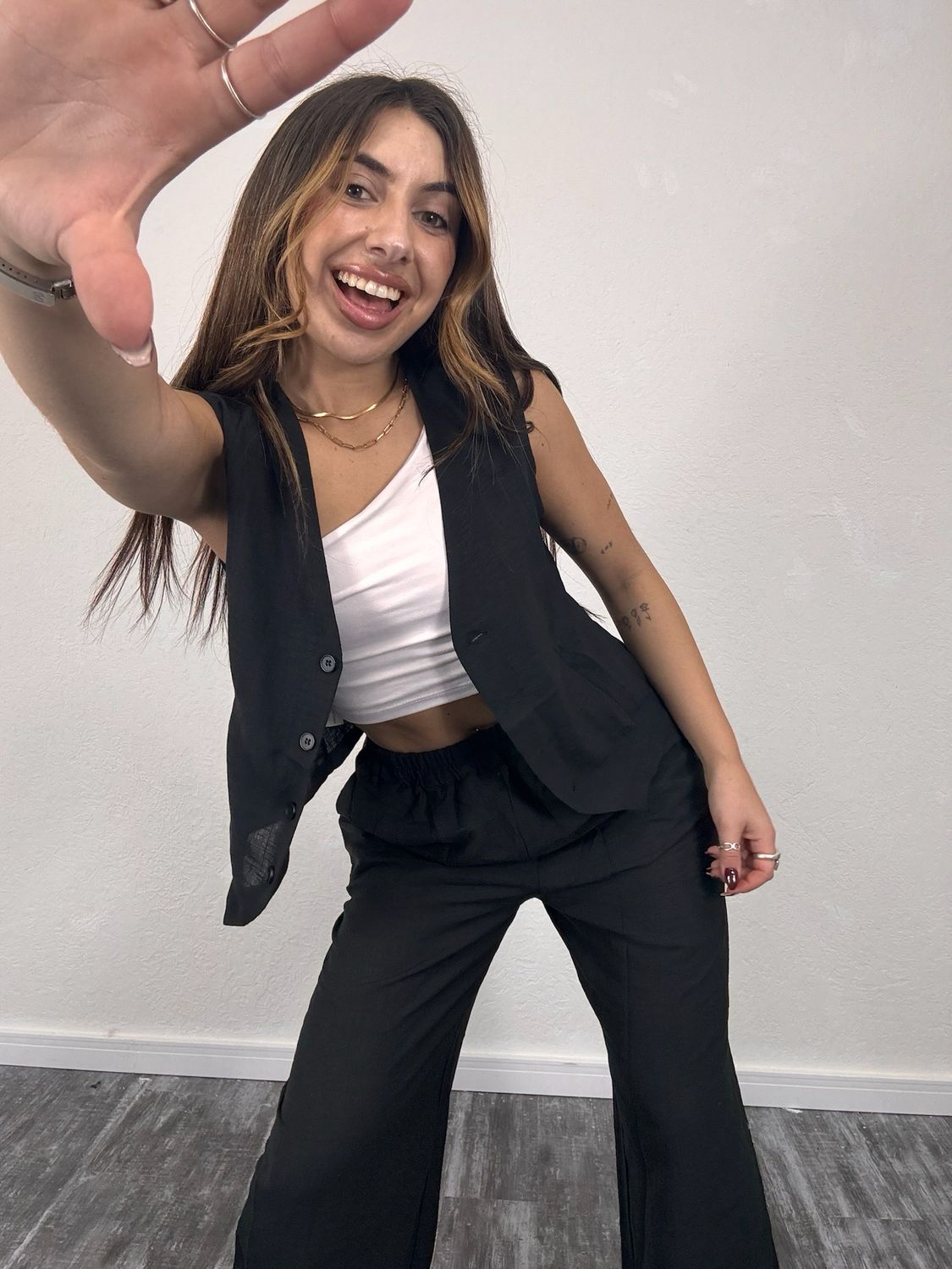 Conjunto sastrero de Chaleco y Palazo ($1070 c/u paquete minimo de 12 unidades )