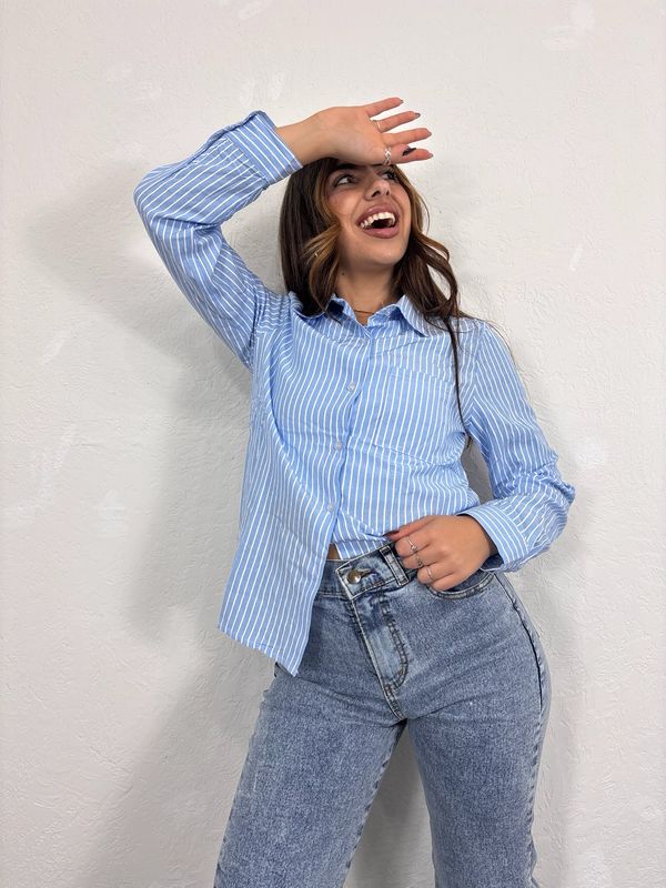 Camisa sastrera de lino con mangas largas  y lineas