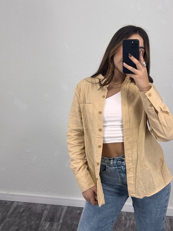 Camisa sastrera de lino con manga larga varios colores pasteles X MAYOR ($510 c/u paquete minimo de 12 unidades)