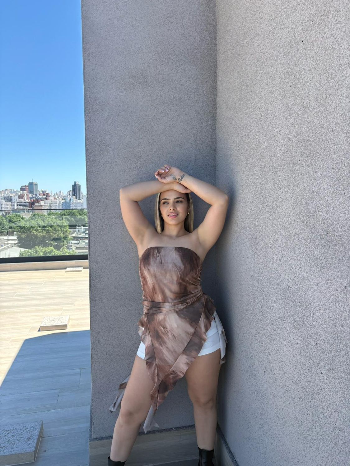 Top de TUL estampado Tie-Dye Top de TUL estampado Tie-Dye