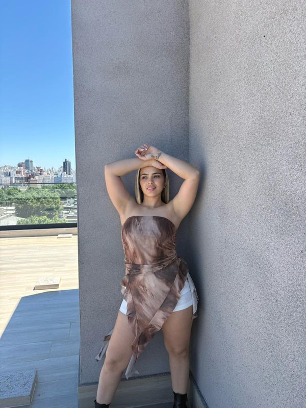 Top de TUL estampado Tie-Dye