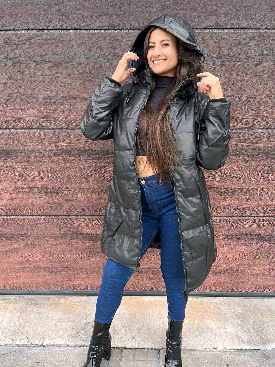 Campera puffer larga forrada Campera puffer larga forrada