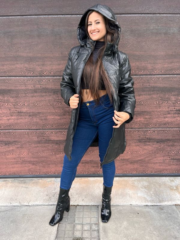 Campera puffer larga forrada