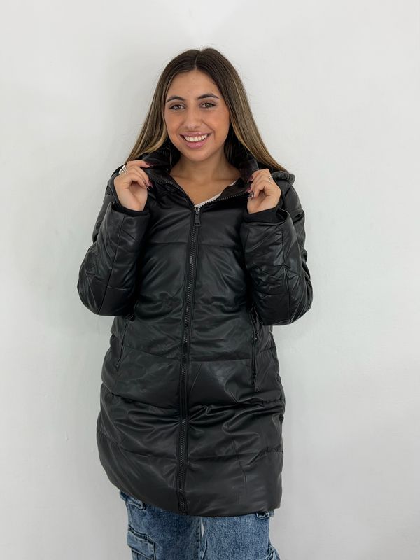 Campera puffer larga forrada