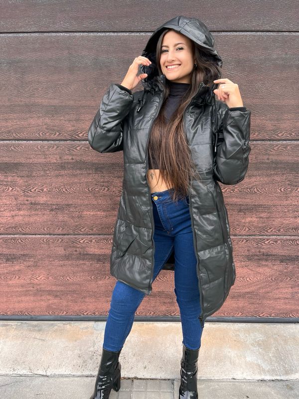 Campera puffer larga forrada