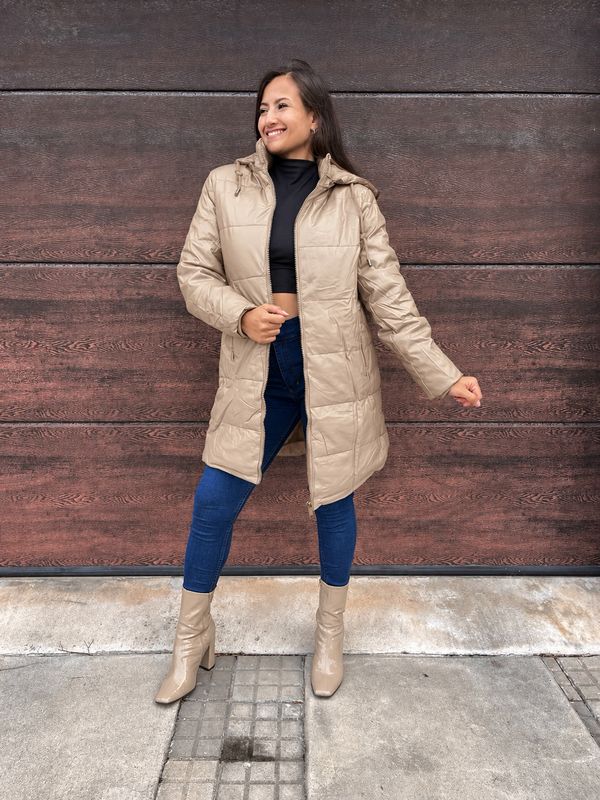 Campera puffer larga forrada