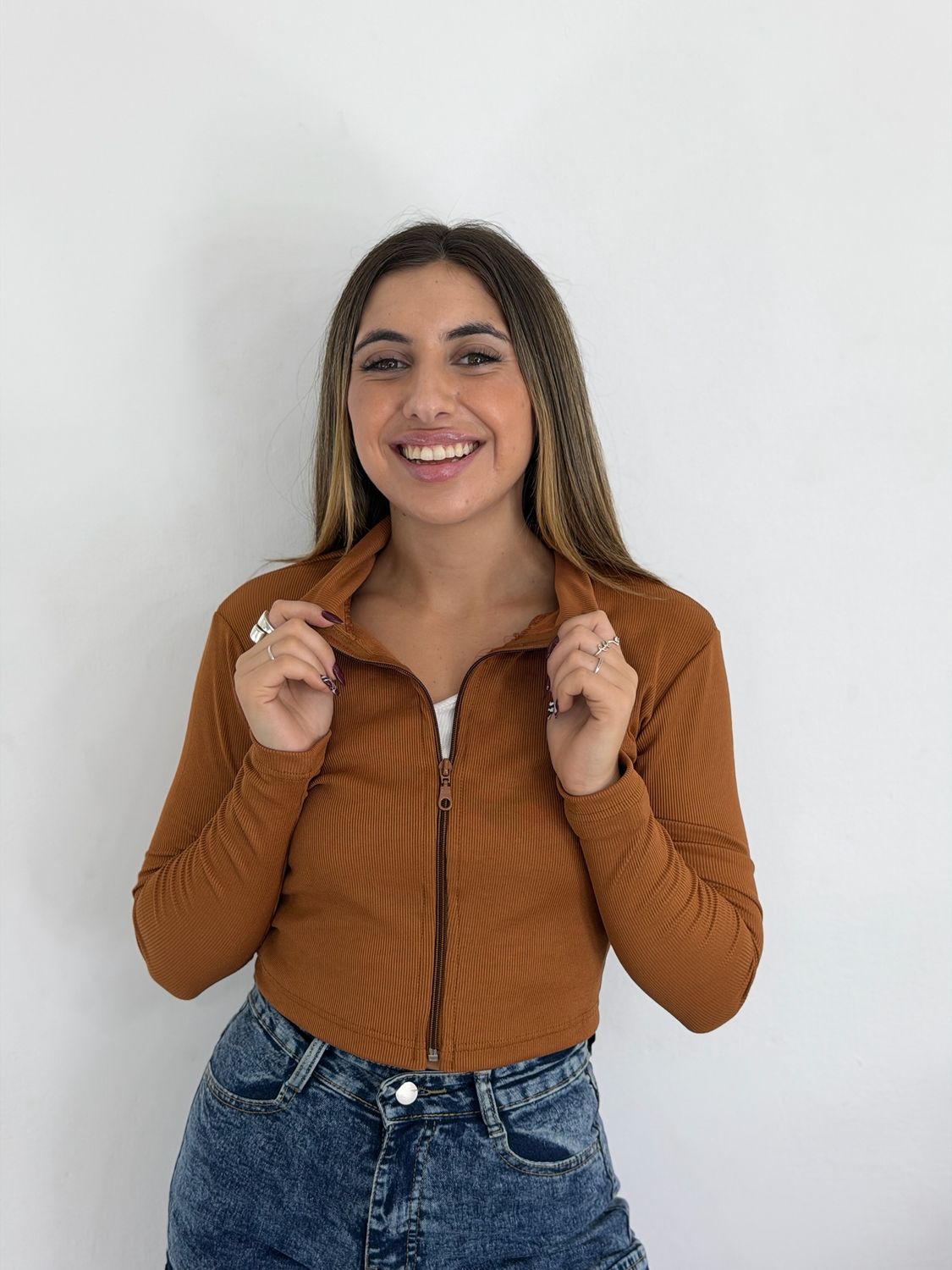 Campera morley con cierre tela Ribana Campera morley con cierre tela Ribana