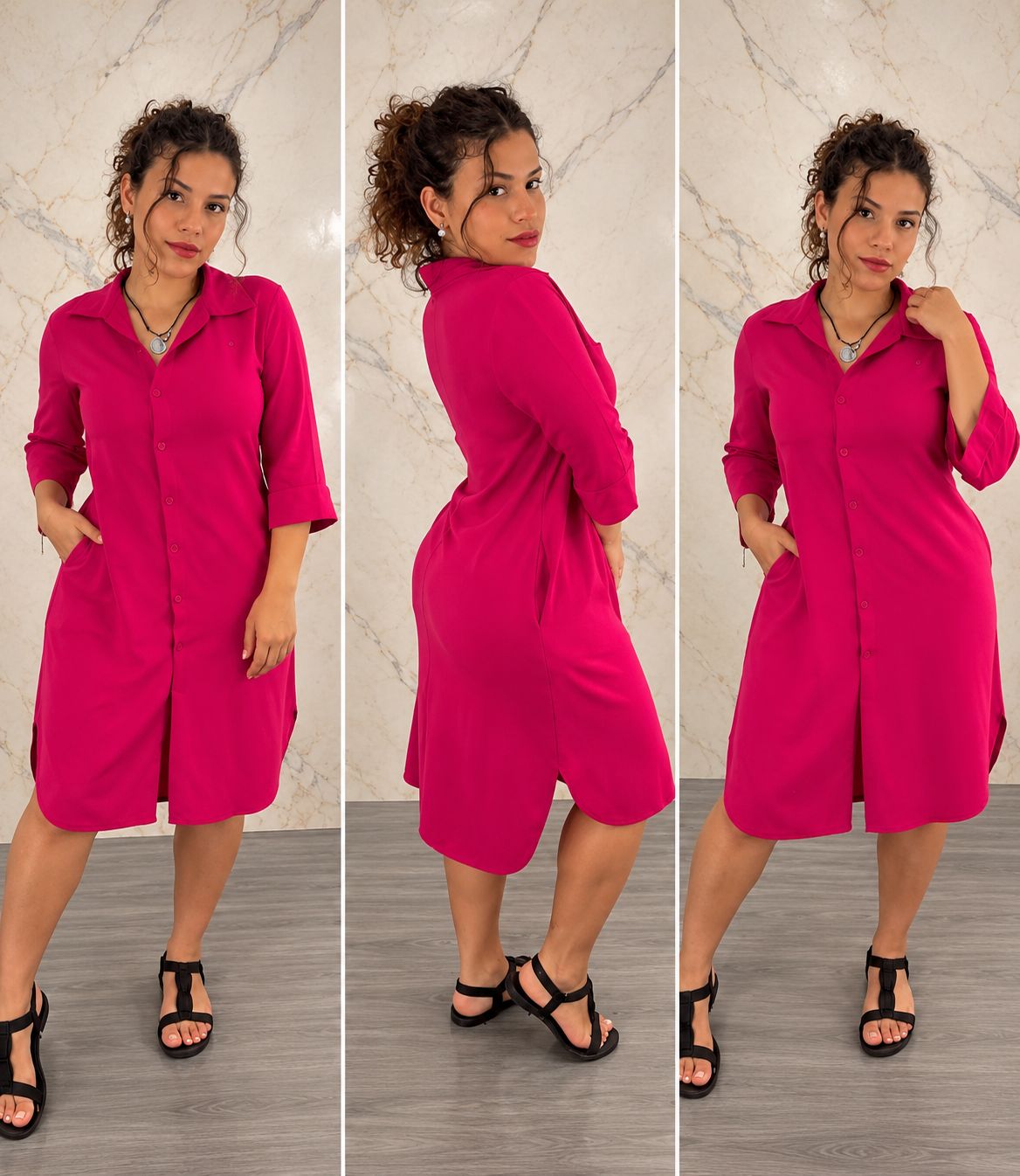 Vestido camisero largo