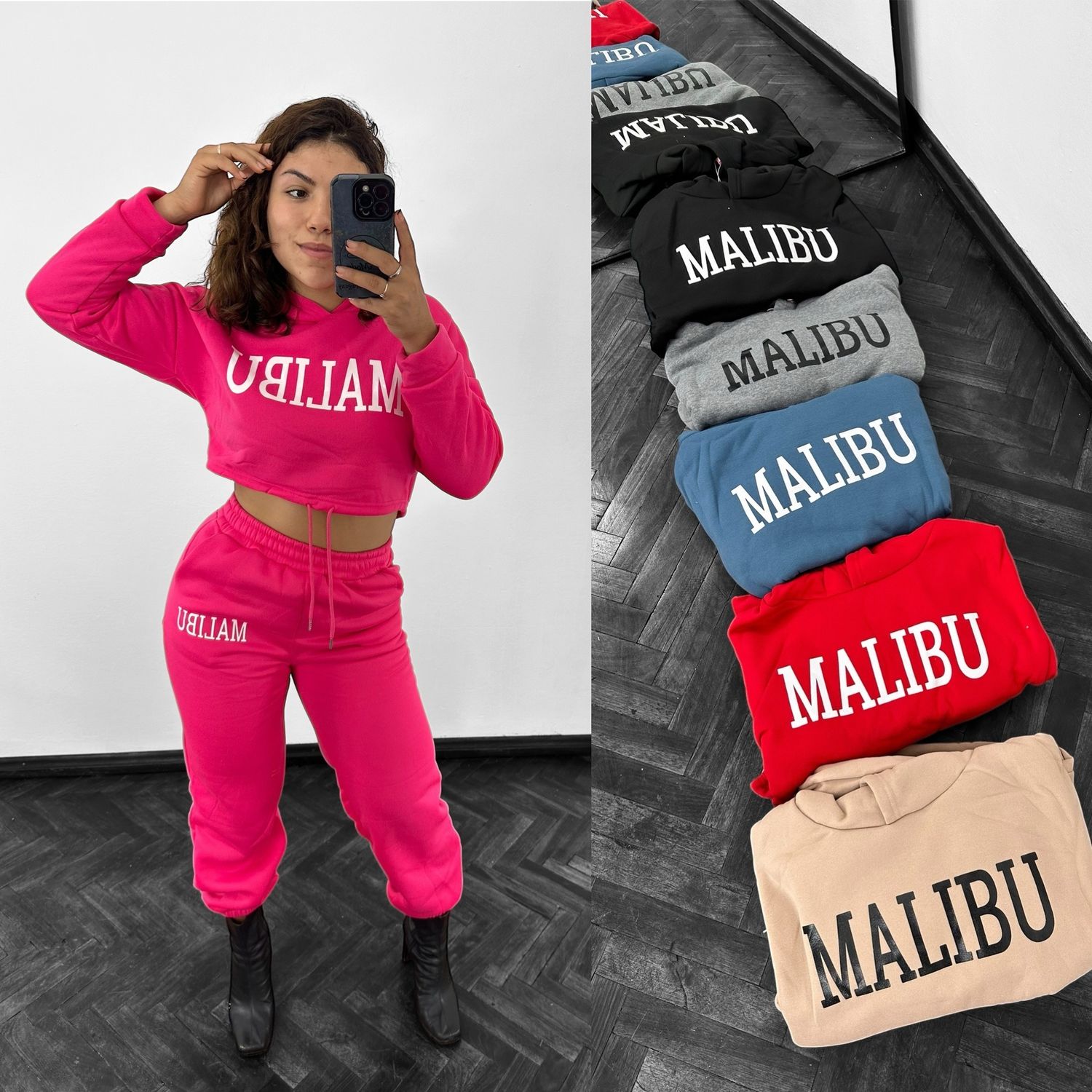 Conjunto Malibu buzo corto y pantalon deportivo