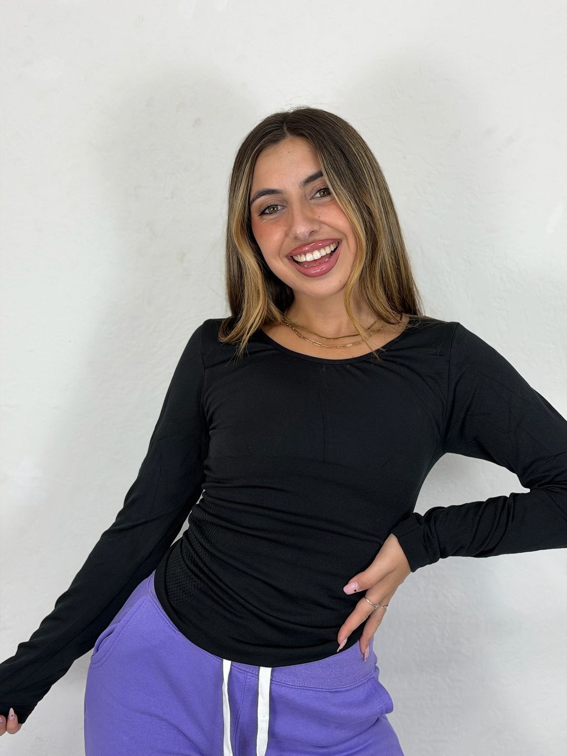 Remera termica afelpada color negro