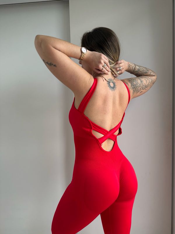 Catsuit con push up y espalda cruzada