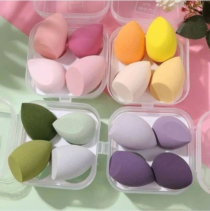 Estuche con 4 esponjas diversas para maquillaje X MAYOR ($90 c/u paquete minimo de 12 estuches) Estuche con 4 esponjas diversas para maquillaje X MAYOR ($90 c/u paquete minimo de 12 estuches)