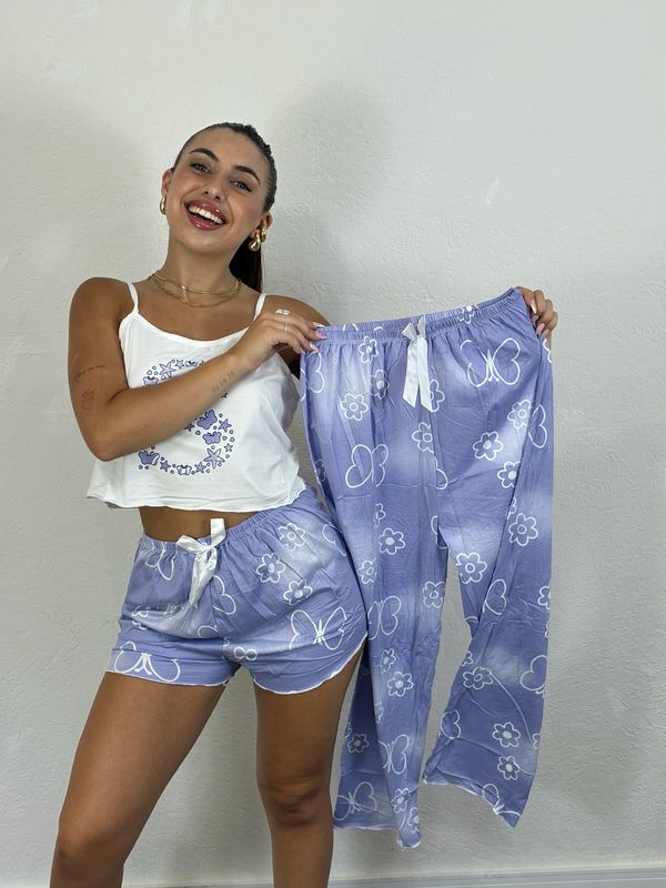 Conjunto  de pijama de 3 piezas -Pantalon +short + musculosa($260 c/u paquete minimo de 12 unidades)