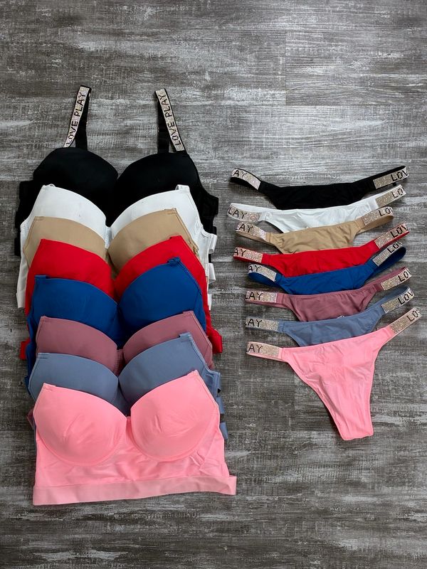 Conjunto de lenceria($ 350 c/u paquete de 12 unidades)