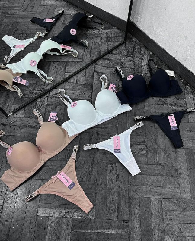 Conjunto de ropa interior sosten mas colaless lurex copa B