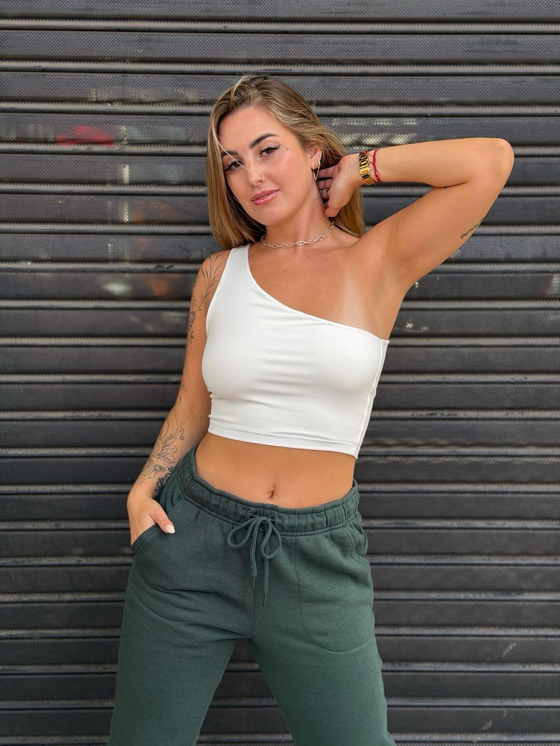 Top Asimetrico DaiIy de Doble Tela