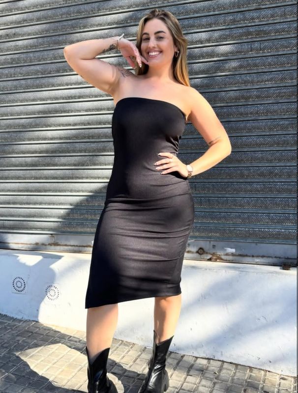 Vestido Strapess con Tajo Morley