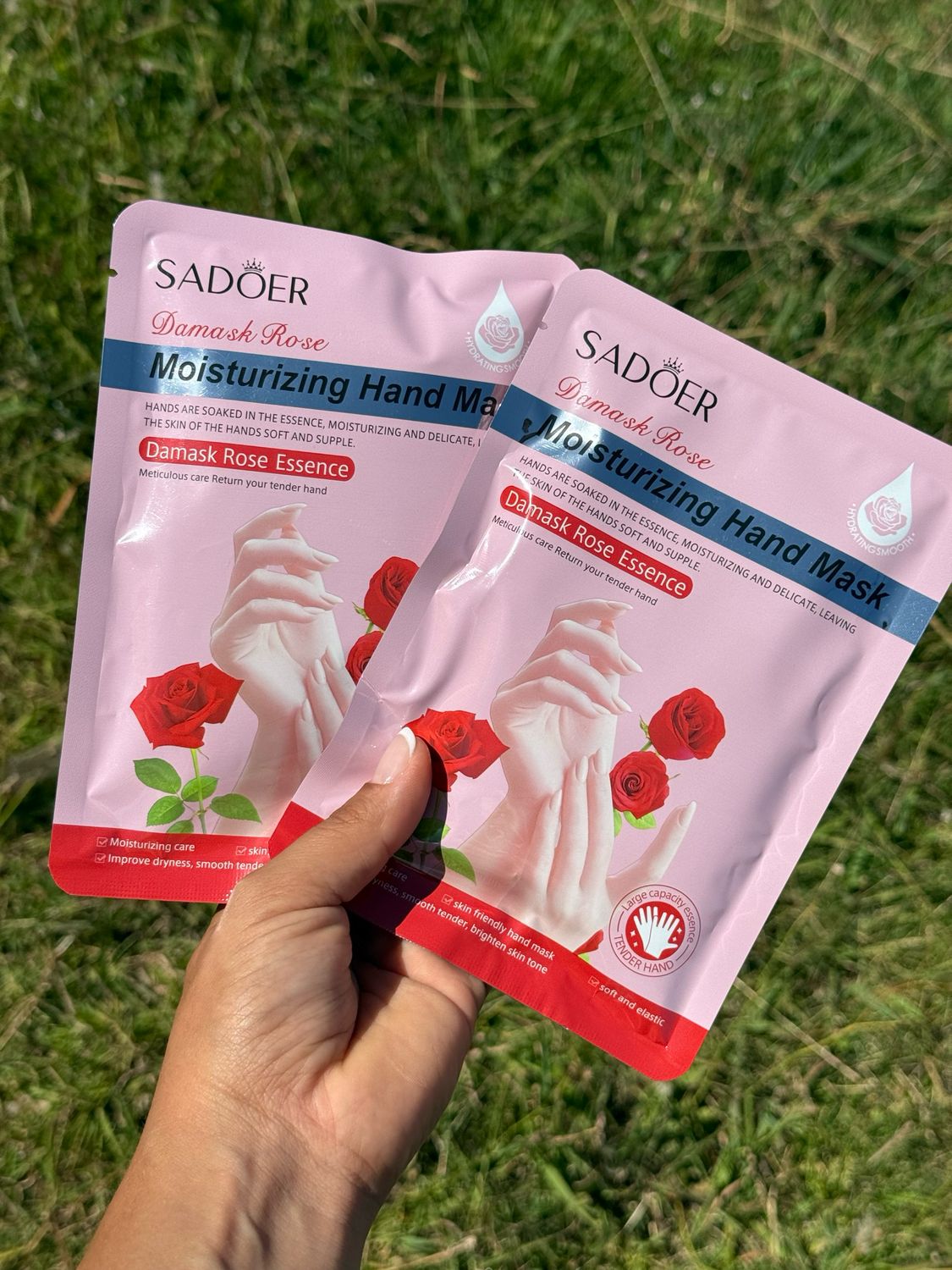 Mascarilla para las manos esencia de rosa