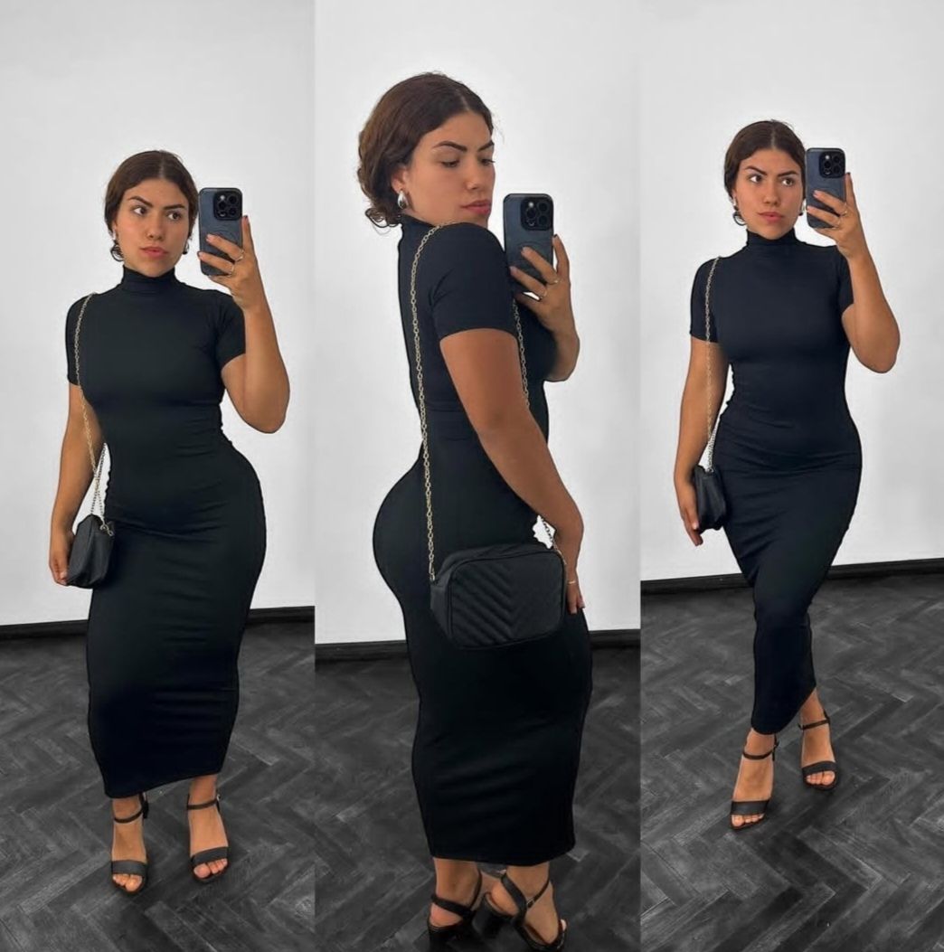 Vestido Ari largo en tela morley