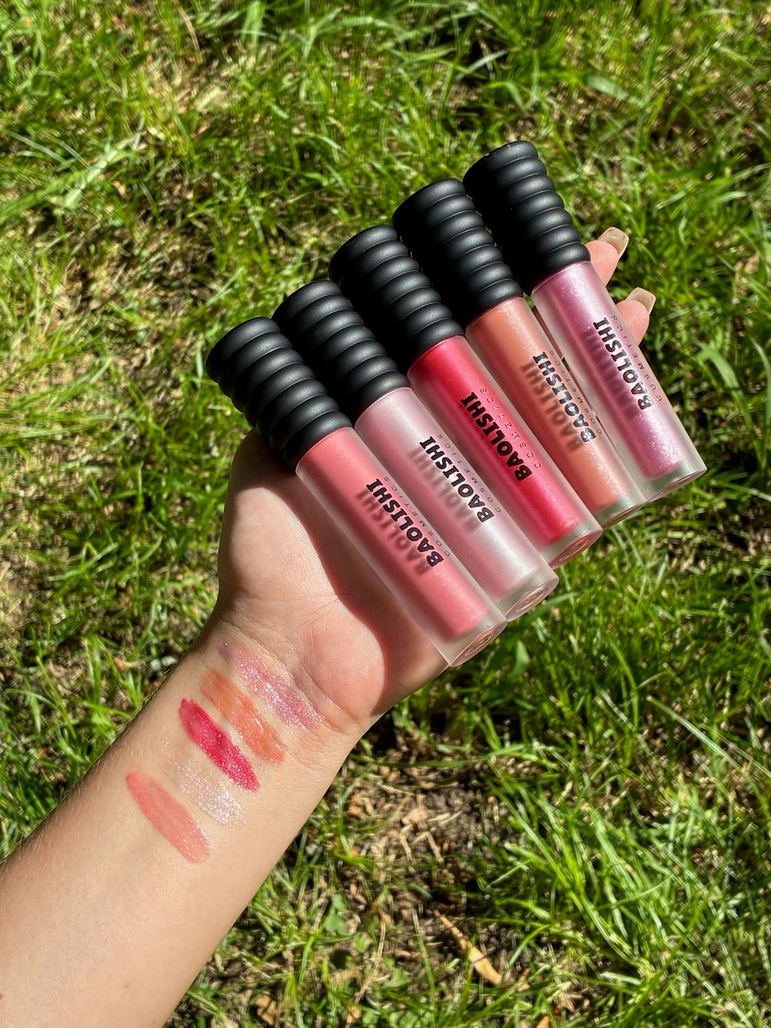 Labial gloss con glitter