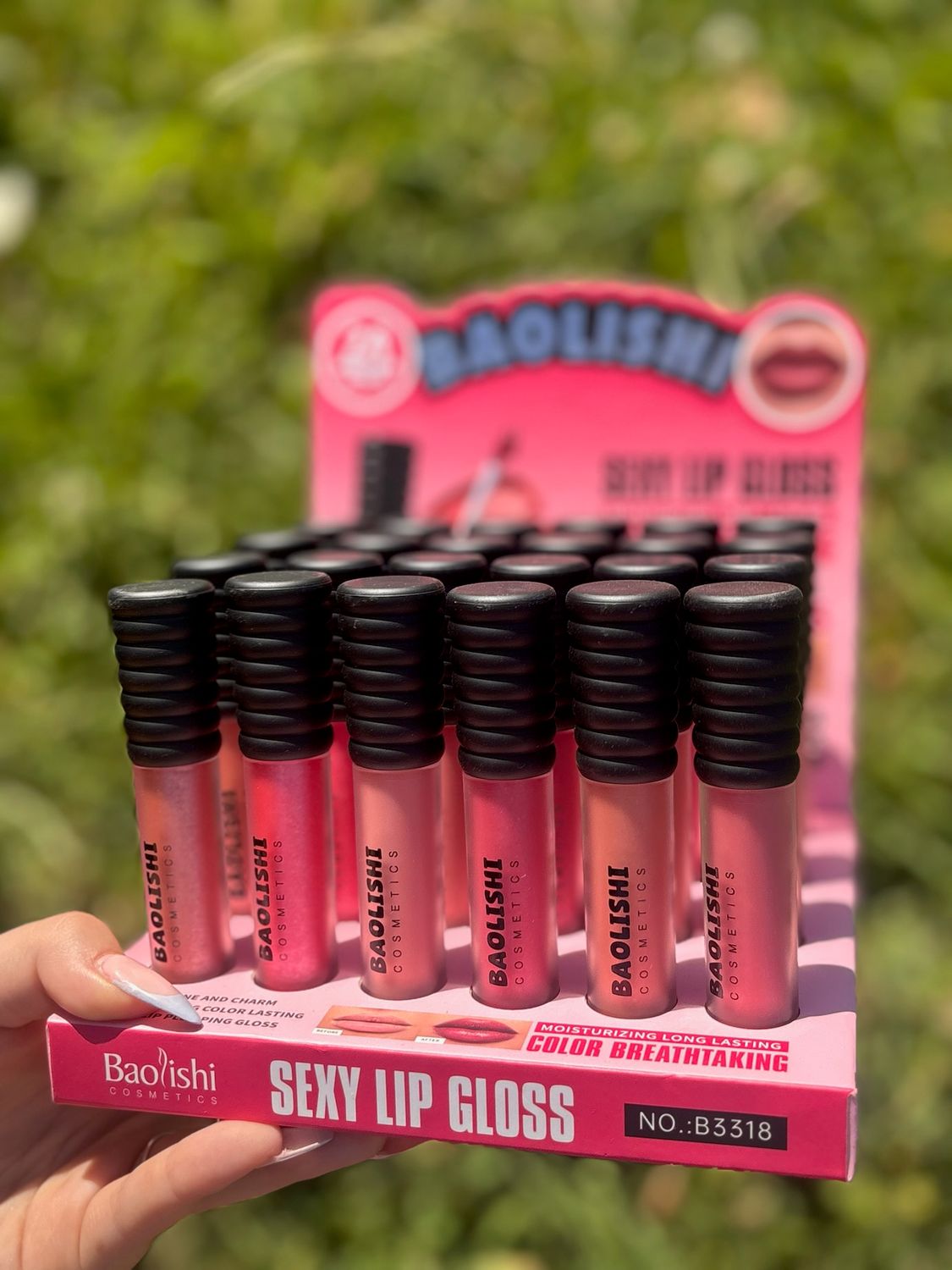 Labial gloss con glitter