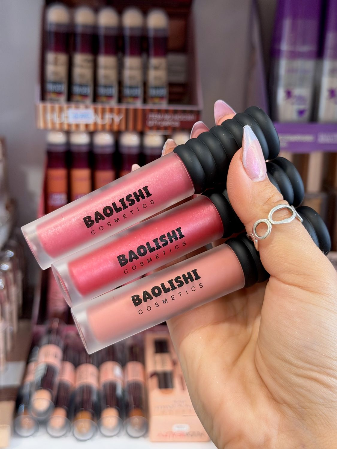 Labial gloss con glitter