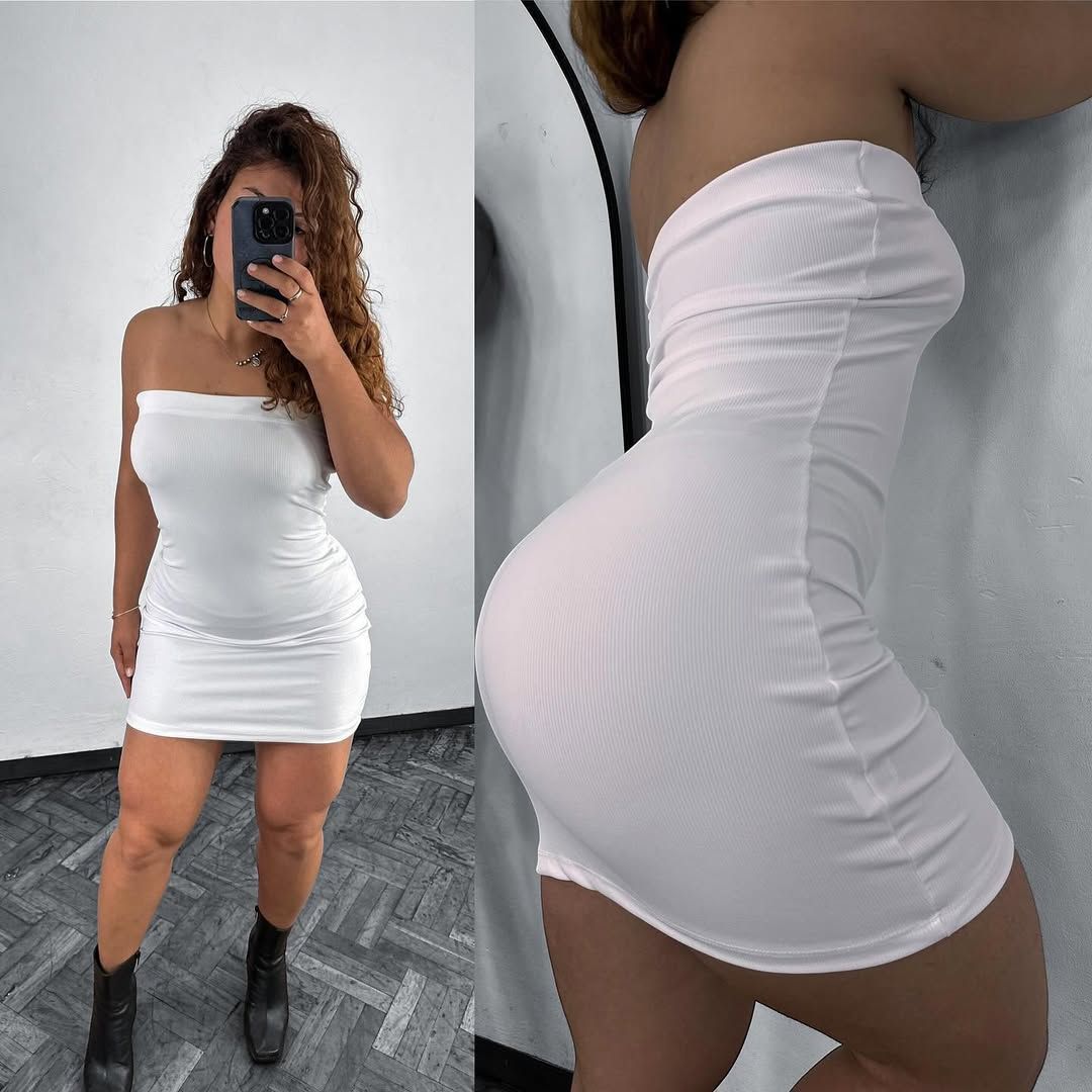 Vestido Strapless Blanco