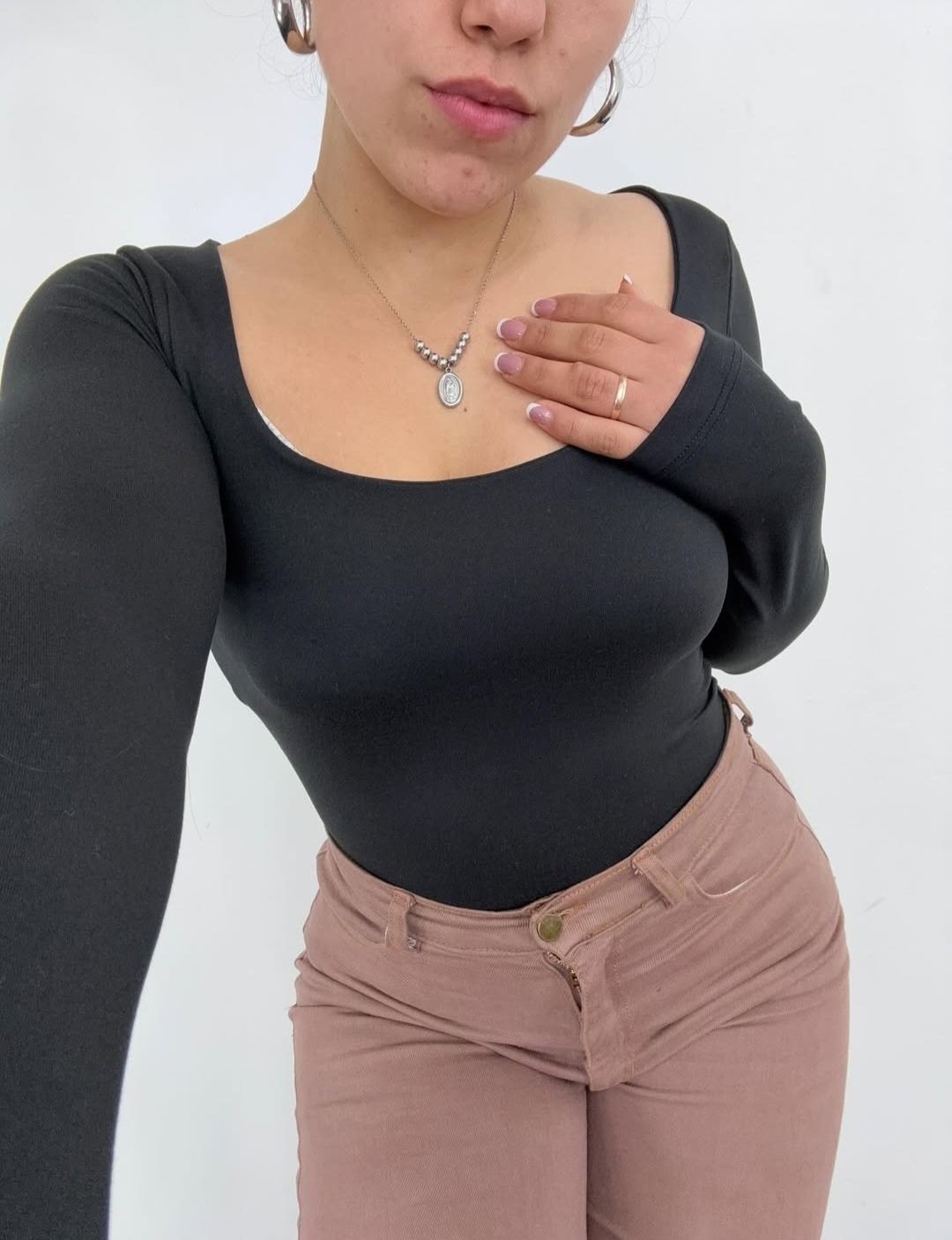 Body Monaco en tela Brush color negro