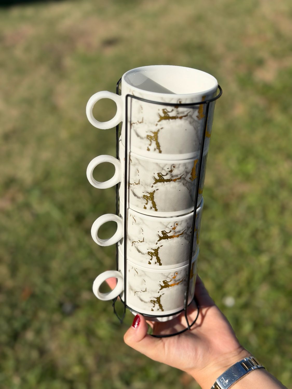 Set de tazas marmolado