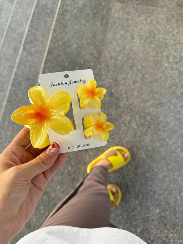 Set de 3 pinzas de flor