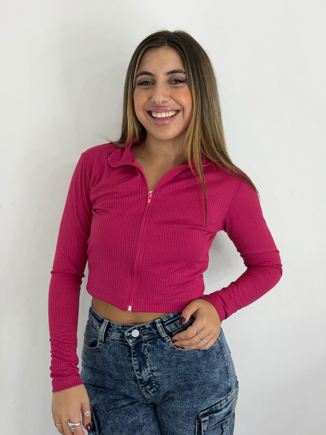 Campera polera con cierre