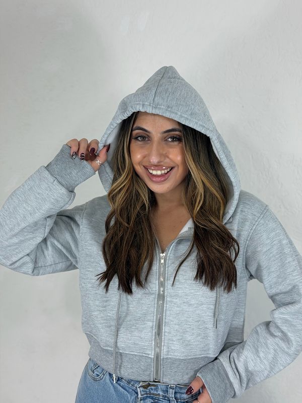Campera con cierre y Capucha Bianca