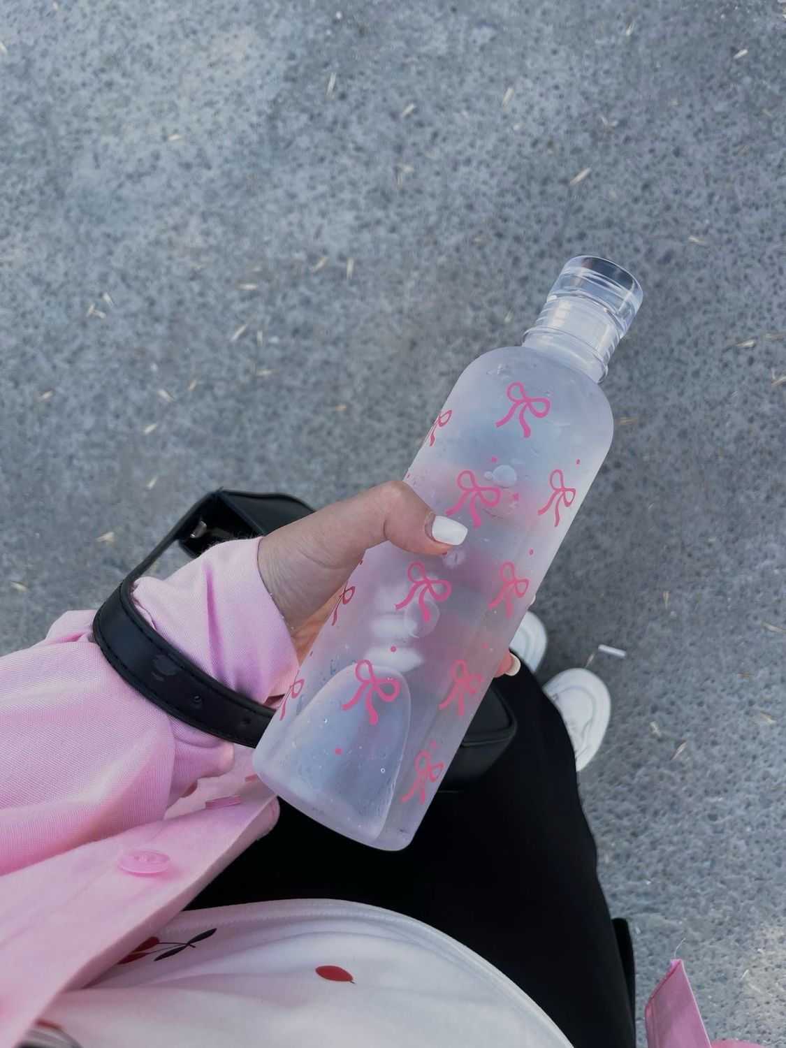 Botella transparente coquette