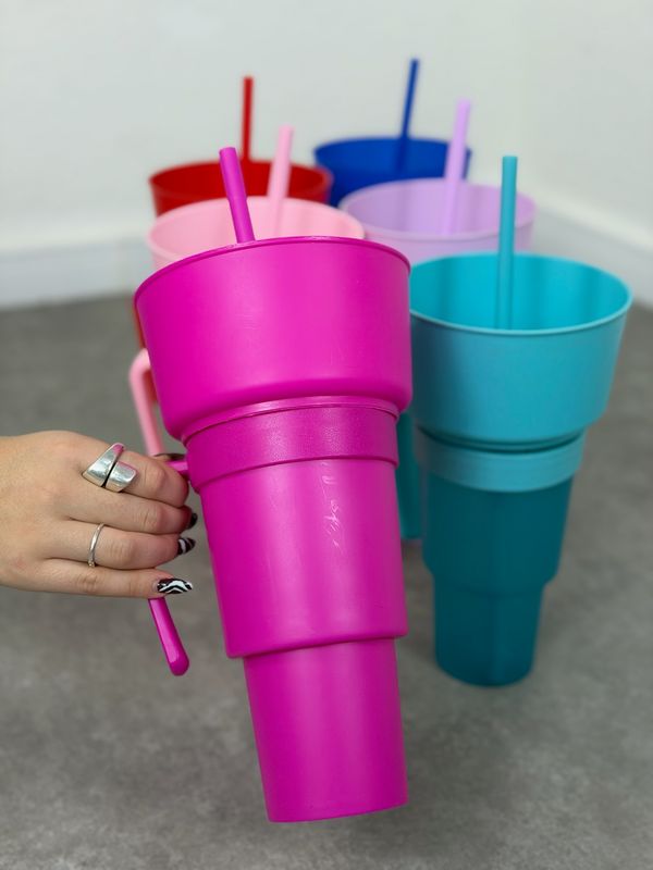 Vaso 2 en 1 para Refresco y Palomitas