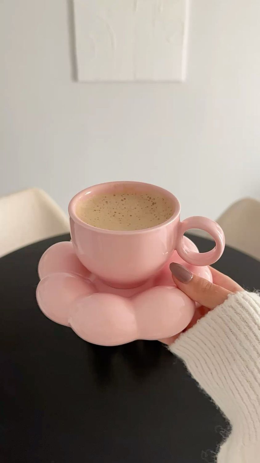 Taza con plato nube