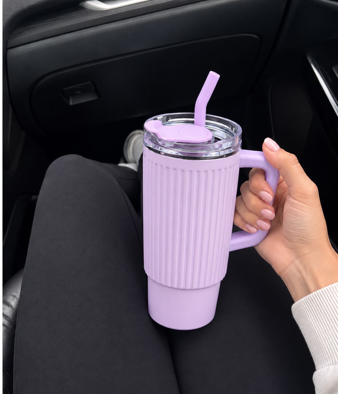 Vaso termico con agarre y sorbo de1000ml