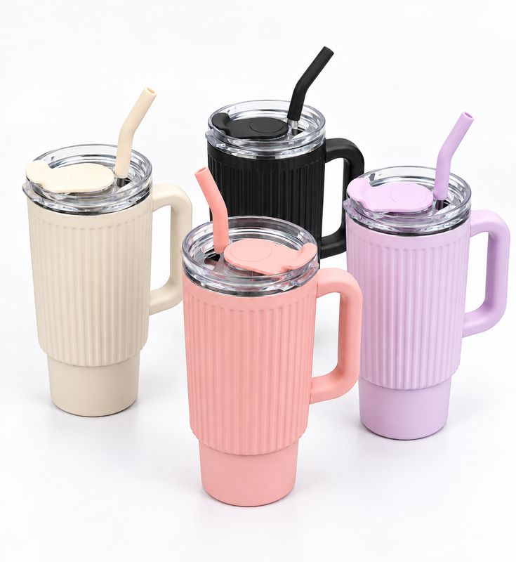 Vaso termico con agarre y sorbo de1000ml