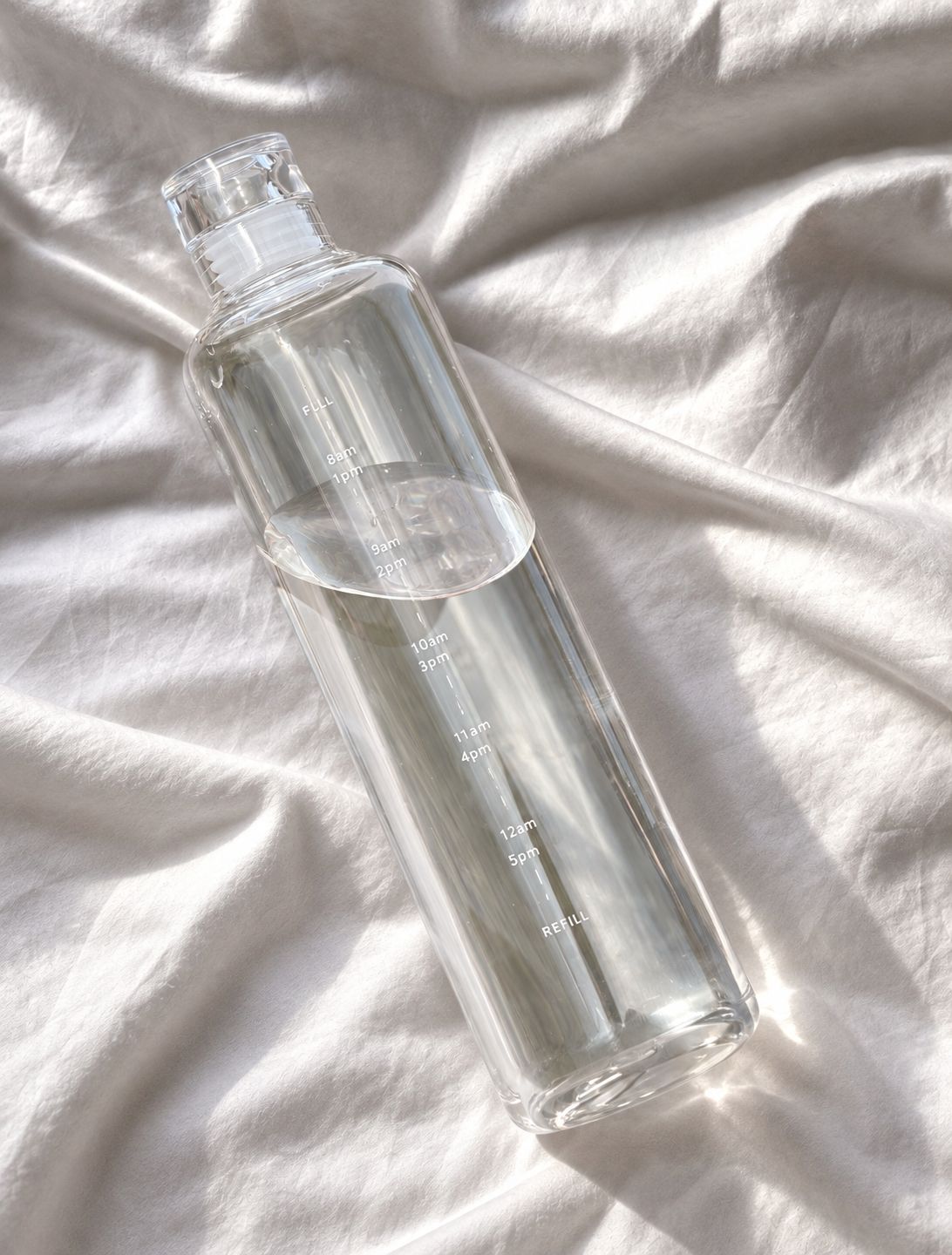 Botella de cristal con marcador de horarios de 500ml