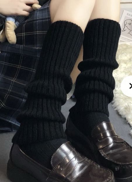 Calentadores soquetes para piernas color negro