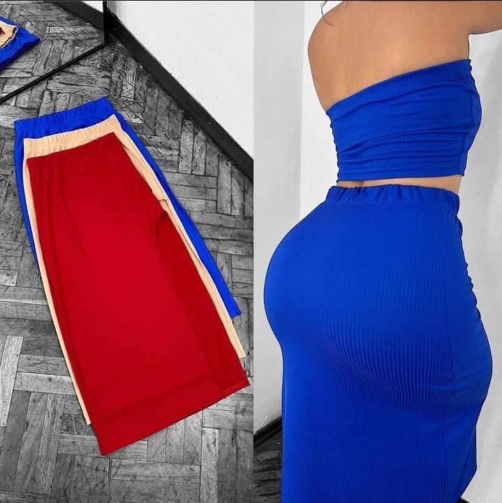 Pollera Larga Morley Con Tajo