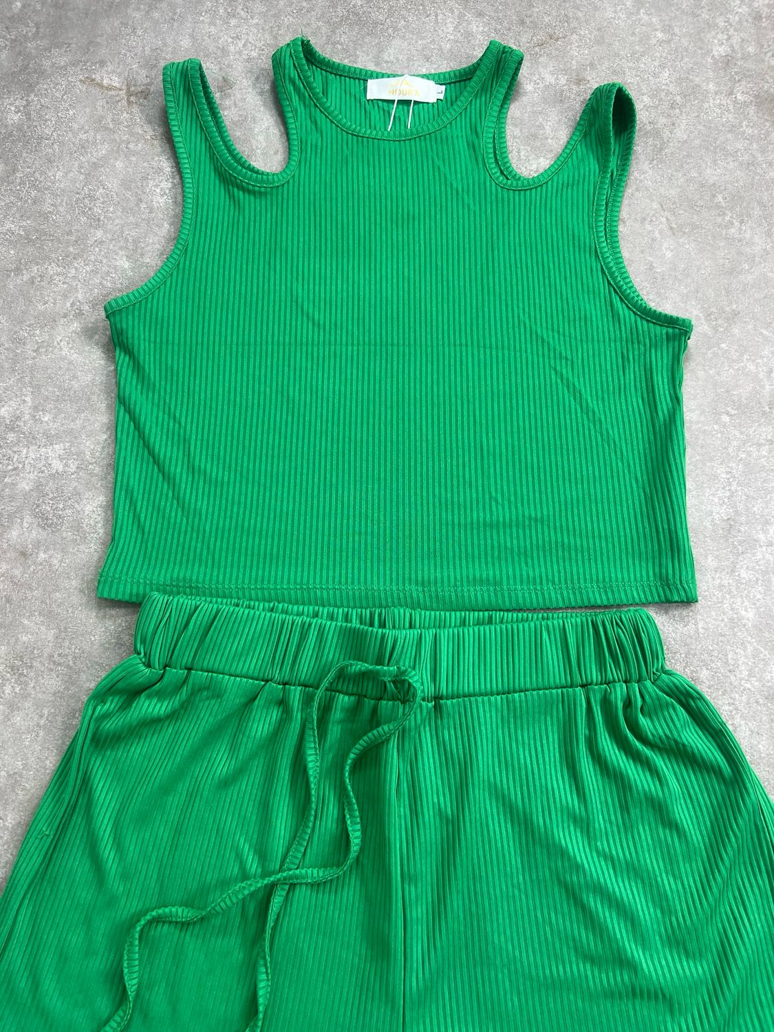 Conjunto de top + palazo con tajo