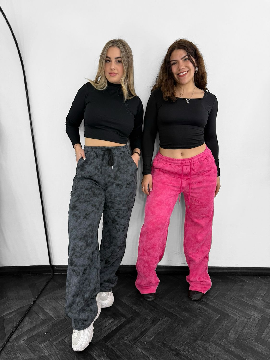 Pantalon deportivo oxford difuminado afelpado por mayor en rosa L ( Pack de 12 unidades a $385 c/u) - imagen